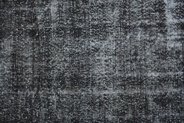 Solid Black Vintage Anatolian Rug