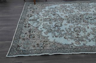 Oriental Blue Turkish Area Rug - Thumbnail