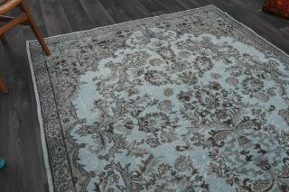 Oriental Blue Turkish Area Rug - Thumbnail