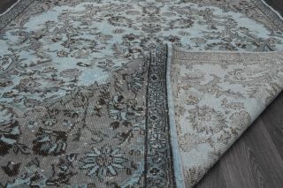 Oriental Blue Turkish Area Rug - Thumbnail