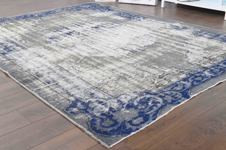 Distressed Vintage Turkish Area Rug