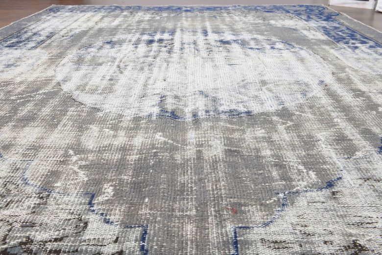 Distressed Vintage Turkish Area Rug