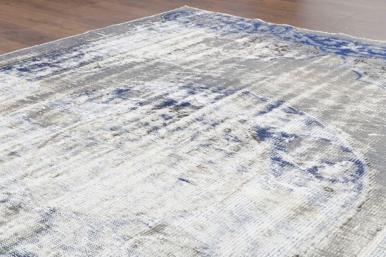 Distressed Vintage Turkish Area Rug