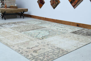 Neutral Patchwork Area Rug - Thumbnail