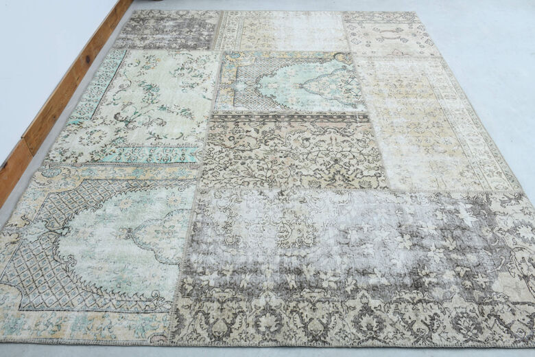 Neutral Patchwork Area Rug