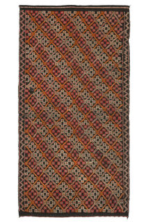 Vintage Flatweave Wide Runner Rug - Thumbnail