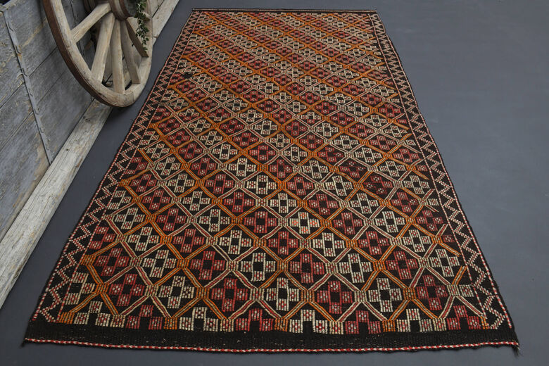 Vintage Flatweave Wide Runner Rug