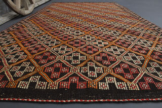 Vintage Flatweave Wide Runner Rug - Thumbnail