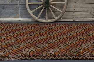 Vintage Flatweave Wide Runner Rug - Thumbnail