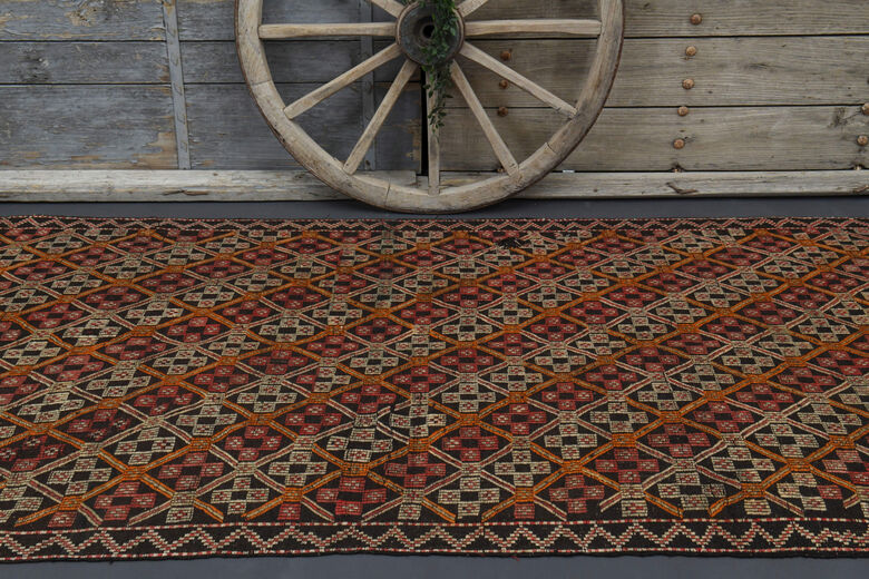 Vintage Flatweave Wide Runner Rug