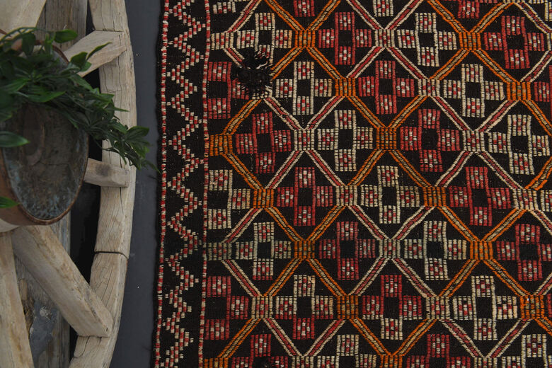 Vintage Flatweave Wide Runner Rug