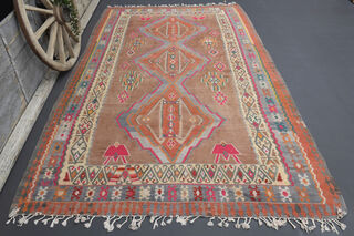 Vintage Oversized Kilim Rug - Thumbnail