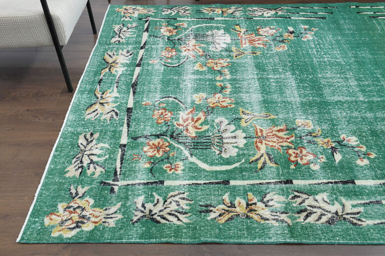 Vintage Green Area Rug