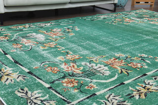 Vintage Green Area Rug - Thumbnail