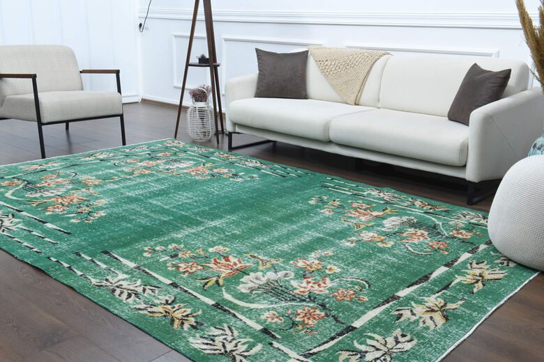 Vintage Green Area Rug