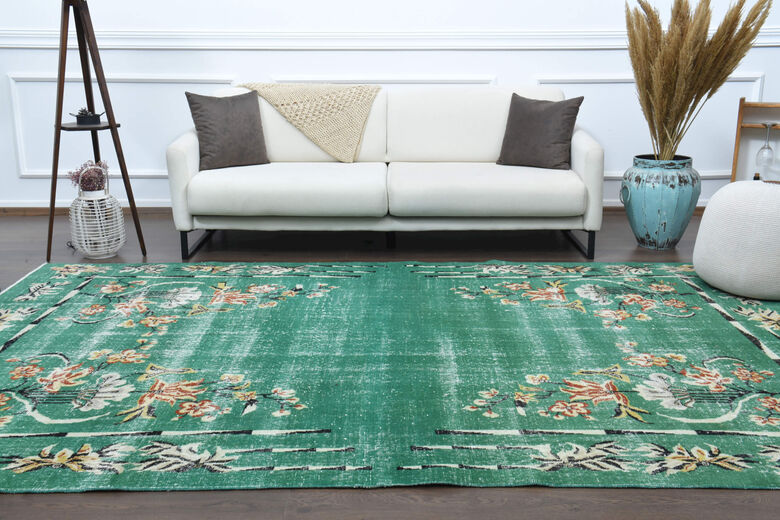 Vintage Green Area Rug