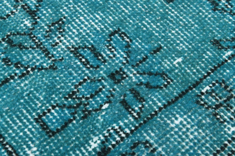 Vintage Blue Overdyed Anatolian Area Rug