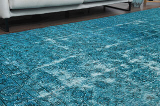 Vintage Blue Overdyed Anatolian Area Rug - Thumbnail