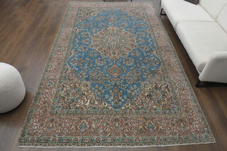 Unique Vintage Blue 7x11 Rug - Thumbnail