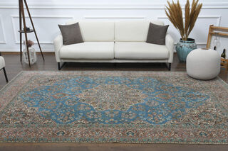 Unique Vintage Blue 7x11 Rug - Thumbnail