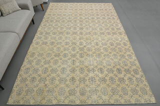 7x11 Handmade Vintage Neutral Rug - Thumbnail