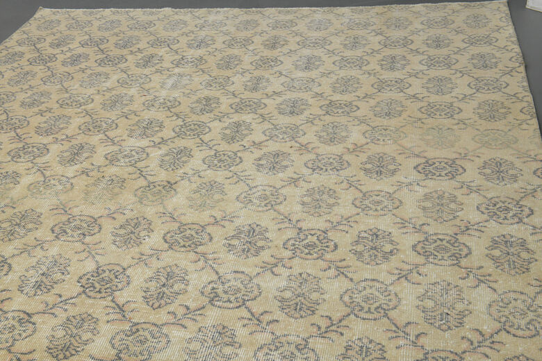 7x11 Handmade Vintage Neutral Rug