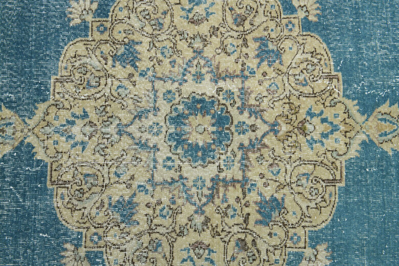 Oversize Blue Oriental Vintage Rug
