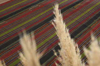 Vintage Oversized Striped Rug - Thumbnail