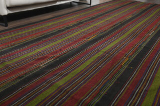 Vintage Oversized Striped Rug - Thumbnail