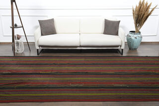 Vintage Oversized Striped Rug - Thumbnail