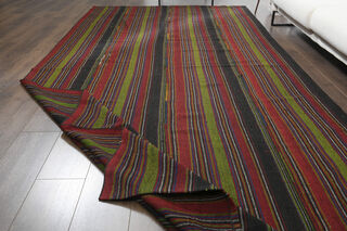 Vintage Oversized Striped Rug - Thumbnail