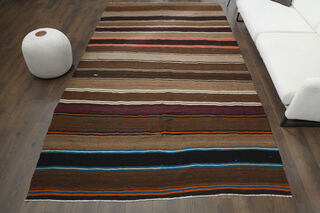 Striped Vintage Kilim Rug - Thumbnail