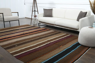 Striped Vintage Kilim Rug - Thumbnail