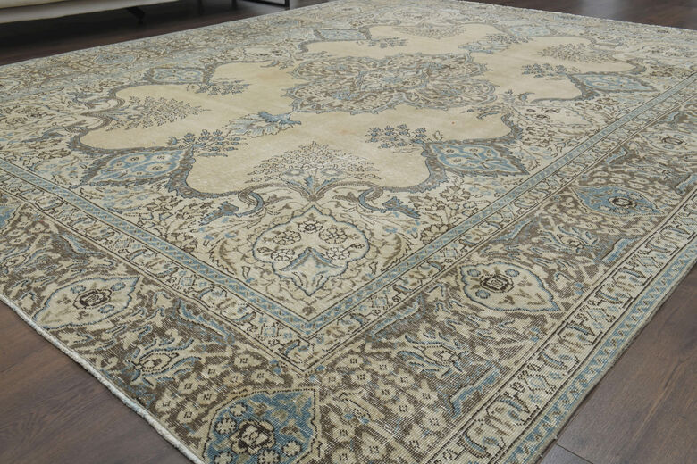 Brown Green Vintage Area Rug