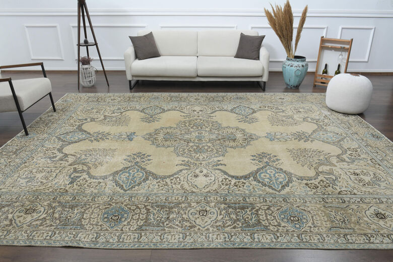 Brown Green Vintage Area Rug