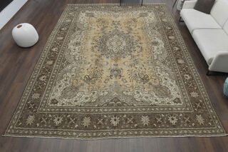 Orange Brown Antique Rug - Thumbnail