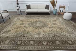 Orange Brown Antique Rug - Thumbnail