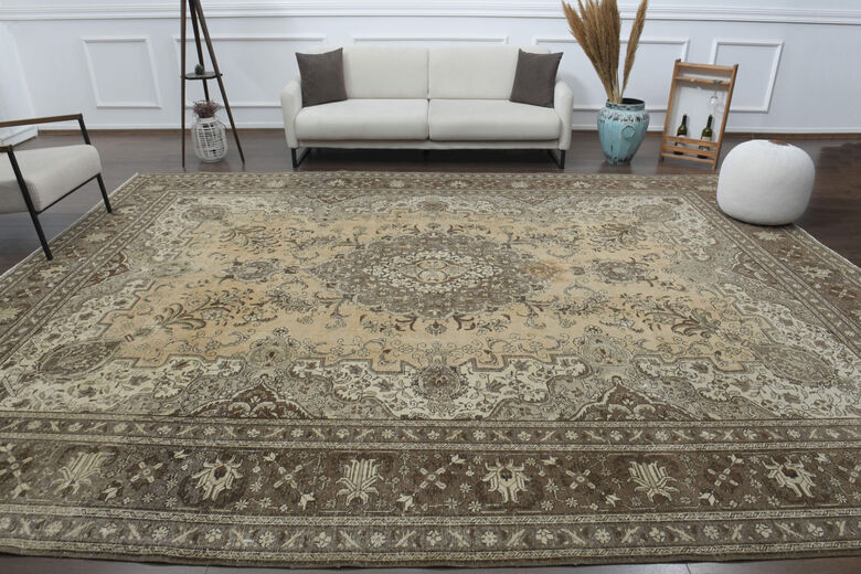 Orange Brown Antique Rug