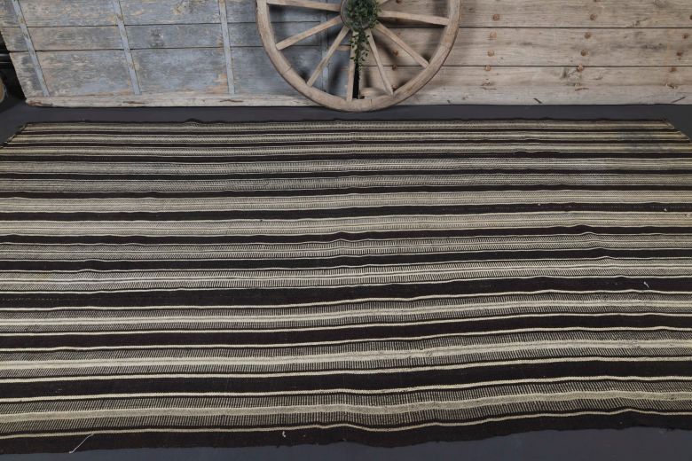 Vintage Oversized Area Kilim Rug