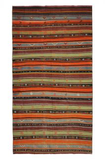 Vintage Kilim Wide Runner Rug - Thumbnail