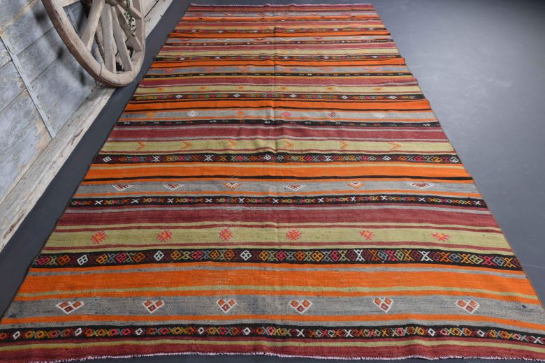 Vintage Kilim Wide Runner Rug