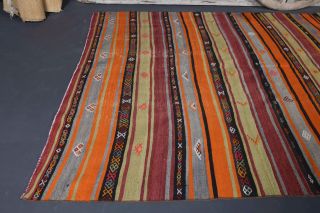 Vintage Kilim Wide Runner Rug - Thumbnail