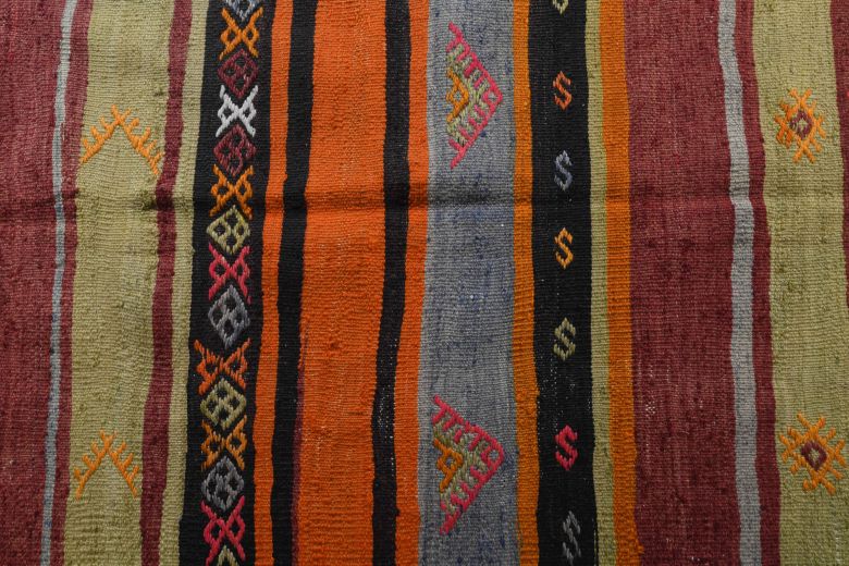 Vintage Kilim Wide Runner Rug