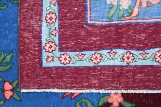 Blue & Burgundy - Vintage Oversized Anatolian Area Rug - Thumbnail