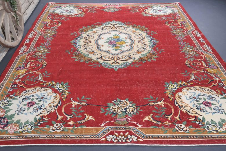 Vibrant Red - Vintage Oversized Area Rug