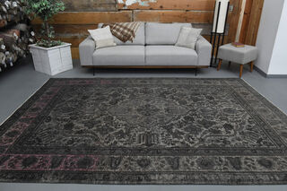 Anatolian Black Vintage Turkish Area Rug - Thumbnail