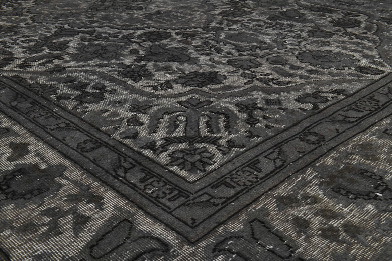Anatolian Black Vintage Turkish Area Rug