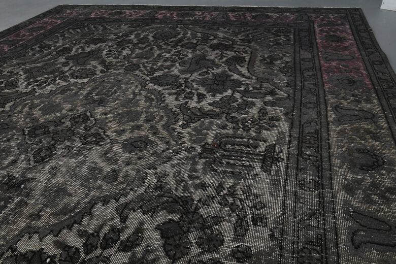 Anatolian Black Vintage Turkish Area Rug