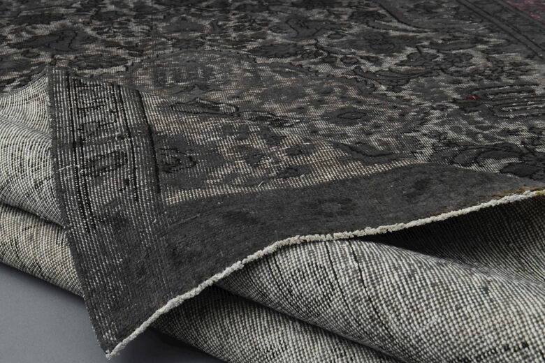 Anatolian Black Vintage Turkish Area Rug