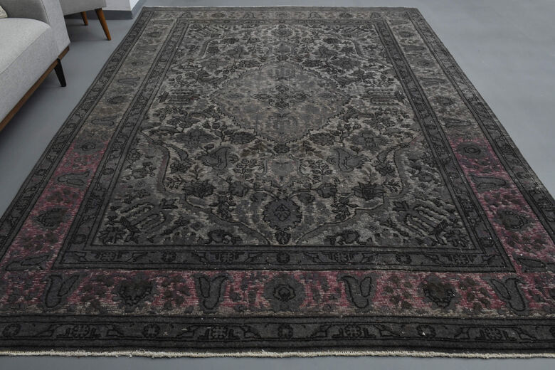 Anatolian Black Vintage Turkish Area Rug